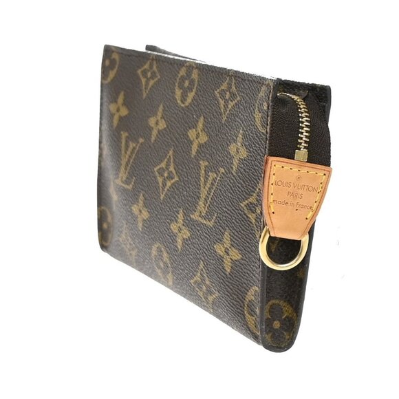 LOUIS VUITTON Logo BUCKET PM Pouch Bag Monogram Leather Brown France - Picture 2 of 13